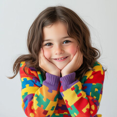 Portrait of a girl for the world autism day