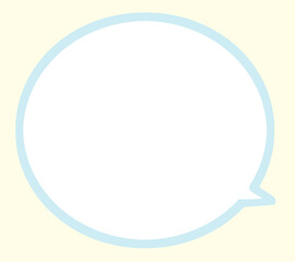 吹き出し　丸　水色