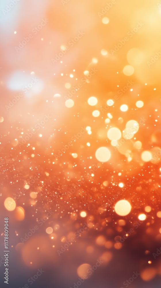 Poster This captivating abstract background features a soft glow with warm hues and delicate particles. Perfect for adding an ethereal touch to various designs.