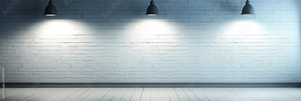 Poster empty room with neatly placed lights creating a calm and minimalist atmosphere ideal for various cre