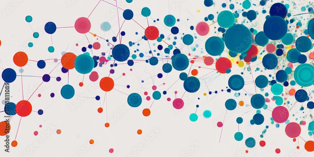 Poster this abstract image showcases colorful dots interconnected by lines, symbolizing big data concepts a