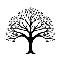 Obraz premium Minimal Naked Tree Silhouette vector