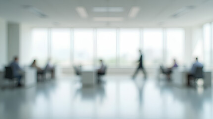 empty white business office with blurred background