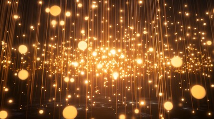 This enchanting illuminated background features bright sparkling particles that create a magical atmosphere. Perfect for themes of elegance and celebration.