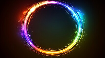 Vibrant Rainbow Circle Light Abstract Design