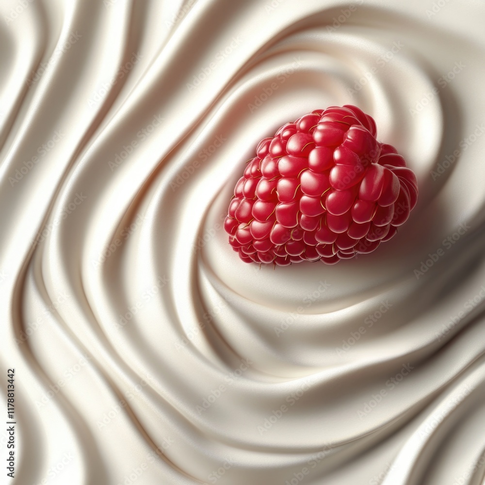 Sticker Raspberry on Cream Swirl