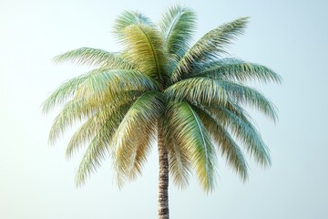 Fototapeta premium 3D Rendering of a Coconut Tree in Isometric View on a White Background: Ultra - Realistic and Highly Detailed High - Resolution Image