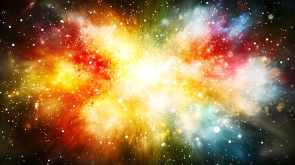 Obraz premium Cosmic Explosion Colorful Nebula Stellar Burst