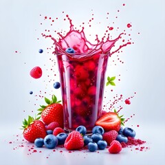 "Berry Splash: Refreshing Fruit Drink with Berries"