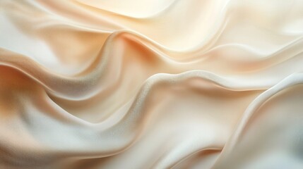 Obraz premium Elegant Draped Beige Silk Fabric Texture