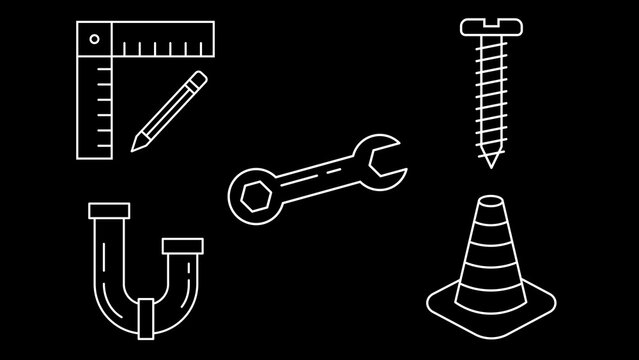 Precision & Safety Tools Line Icons