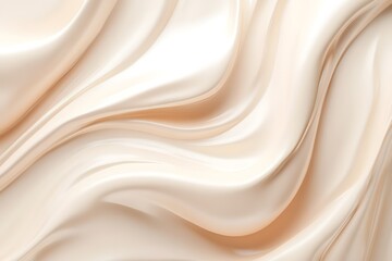 Obraz premium Smooth Mocha Tone Fabric Waves Minimalistic Luxury Banner