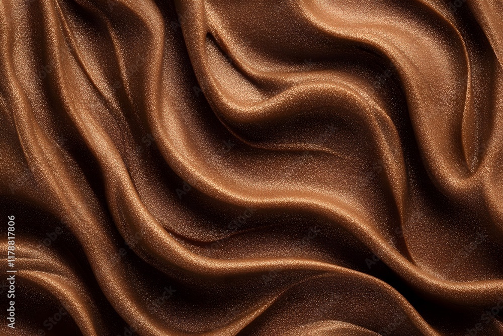 Poster mocha mousse fabric waves with glossy and luxurious texture abstract background