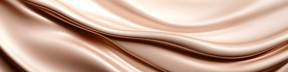Elegant Beige Mocha Waves Reflecting Luxurious Satin or Silk Textile Backdrop for Confectionery and