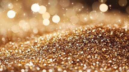Luxurious Festive Backdrop with Glittering Mocha Mousse Sequins and Shimmering Bokeh Lights