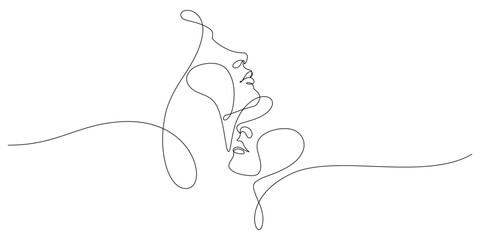 couple romance pose concept one line drawing continuous