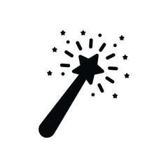 Black solid icon for sparkler