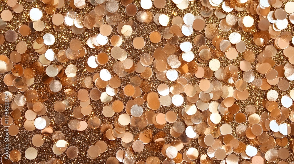 Poster shimmering mocha mousse sequin backdrop with glittering bokeh sparks