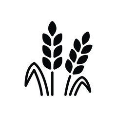 Black solid icon for wheat