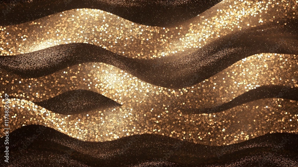 Poster luxurious abstract background with shimmering beige sequins and glittering bokeh lights