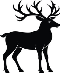 reindeer silhouette vector, Deer vector illustration 