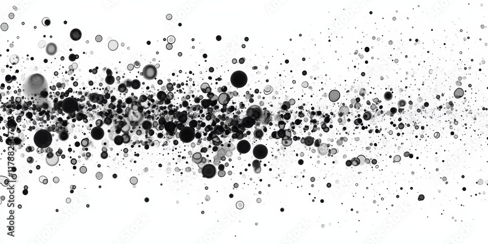 Poster abstract representation of connected dots in black and white for big data conceptual visualization