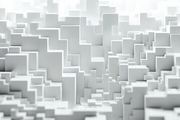 Fototapeta premium This abstract image showcases a complex arrangement of white data clusters, emphasizing depth and structure within a minimal space.