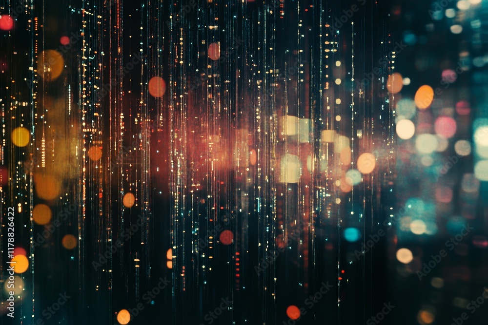 Aufkleber explore a captivating futuristic background featuring vibrant data streams and colorful light effect