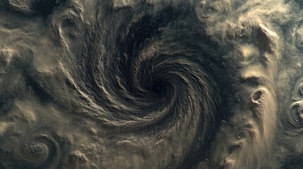 Obraz premium Dramatic Aerial View of a Powerful Swirling Storm System Captured from Space