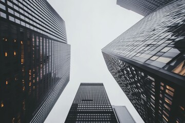 Fototapeta premium Minimalist Business Strategy in Modern Urban Architecture View