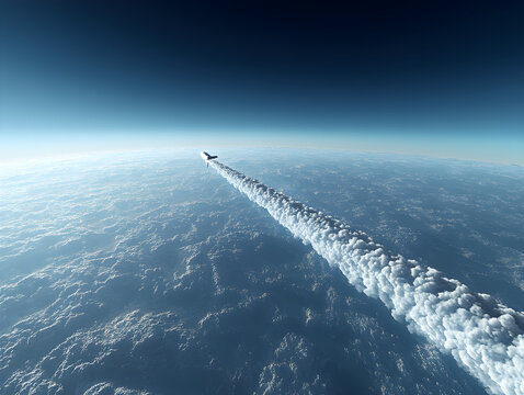 a plane flying over a large body of water