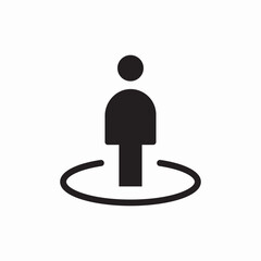 Person standing position icon vector sign