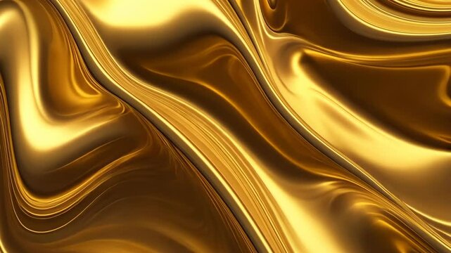 Abstract Golden Waves: Luxurious Fluid Gold Texture