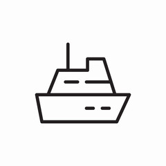 Cruise ship ocean travel icon vector sign