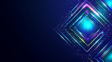 Obraz premium Abstract Neon Blue Diamond Light Design Background