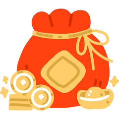 money bag with chinese new year