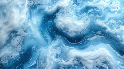 Naklejka premium An abstract representation of swirling blue and white patterns resembling ocean waves.