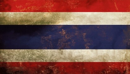 Old Vintage Thailand Flag