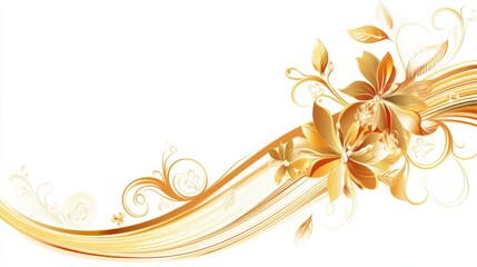 Modern Wavy Gold Corner Vector Art