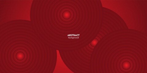 Abstract dark red background with simple 3D circles overlapping with layered red space design. Cool design. Vector Eps10
