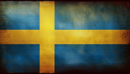 Fototapeta premium Old Vintage Sweden Flag 
