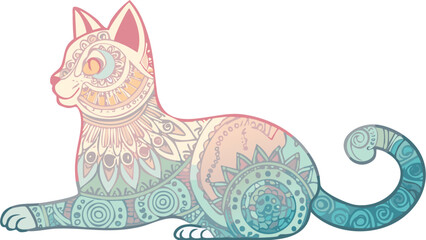 Mandala pastel Cat