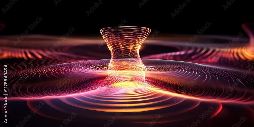 Aufkleber colorful, abstract image of a vortex with a glowing center. the image is a representation of a wave