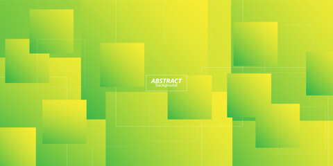 Cool green square design with geometric vector background layers overlapping on bright background. Vector Eps10
