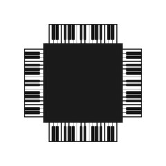 Fototapeta premium Piano keyboard with black and white keys. Isolated vector illustration on white background.