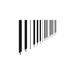 Abstract piano keyboard with black and white keys.