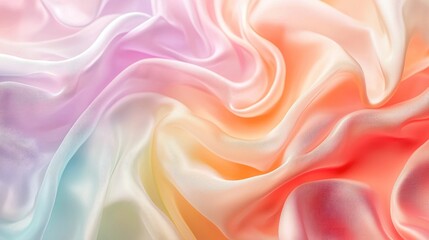 Obraz premium Pastel Rainbow Silk Fabric Texture: A Dreamy Swirl of Colors