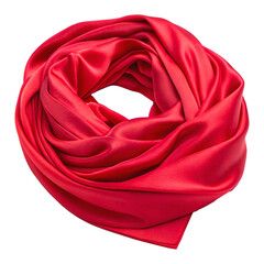 Vibrant Red Silk Infinity Scarf with Glossy Sheen and Elegant Draping