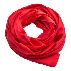 Vibrant Red Silk Scarf with Luxurious Glossy Sheen and Soft Folds