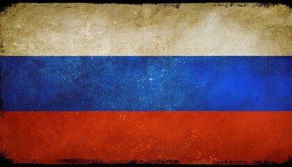 Old Vintage Russia Flag 